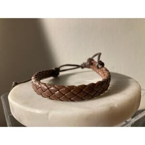 leather cuff bangle adjustable bracelet